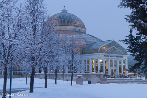 McNelly Conservatory after fresh snowfall_Staats12062
